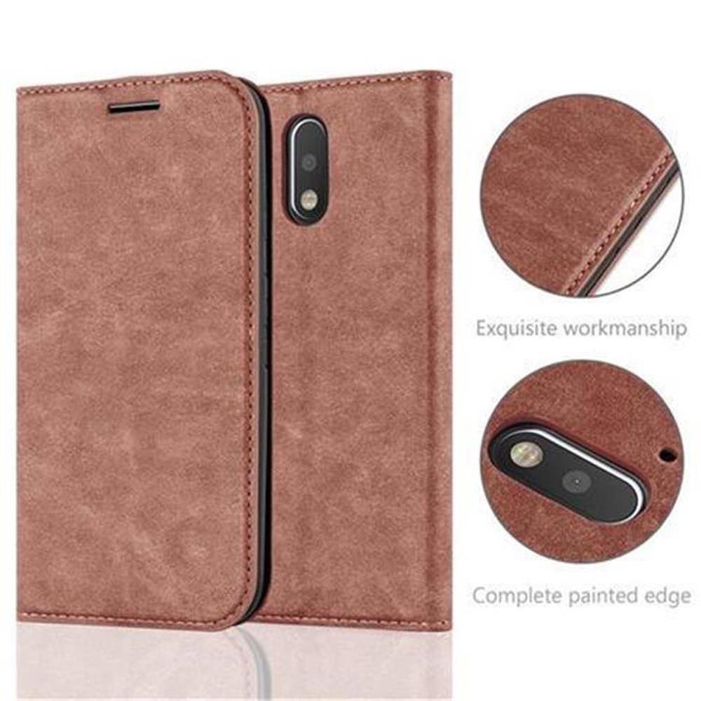 Cadorabo Hülle für Motorola MOTO G4 / G4 PLUS Schutz Hülle in Braun Handyhülle Etui Case Cover Magnetverschluss