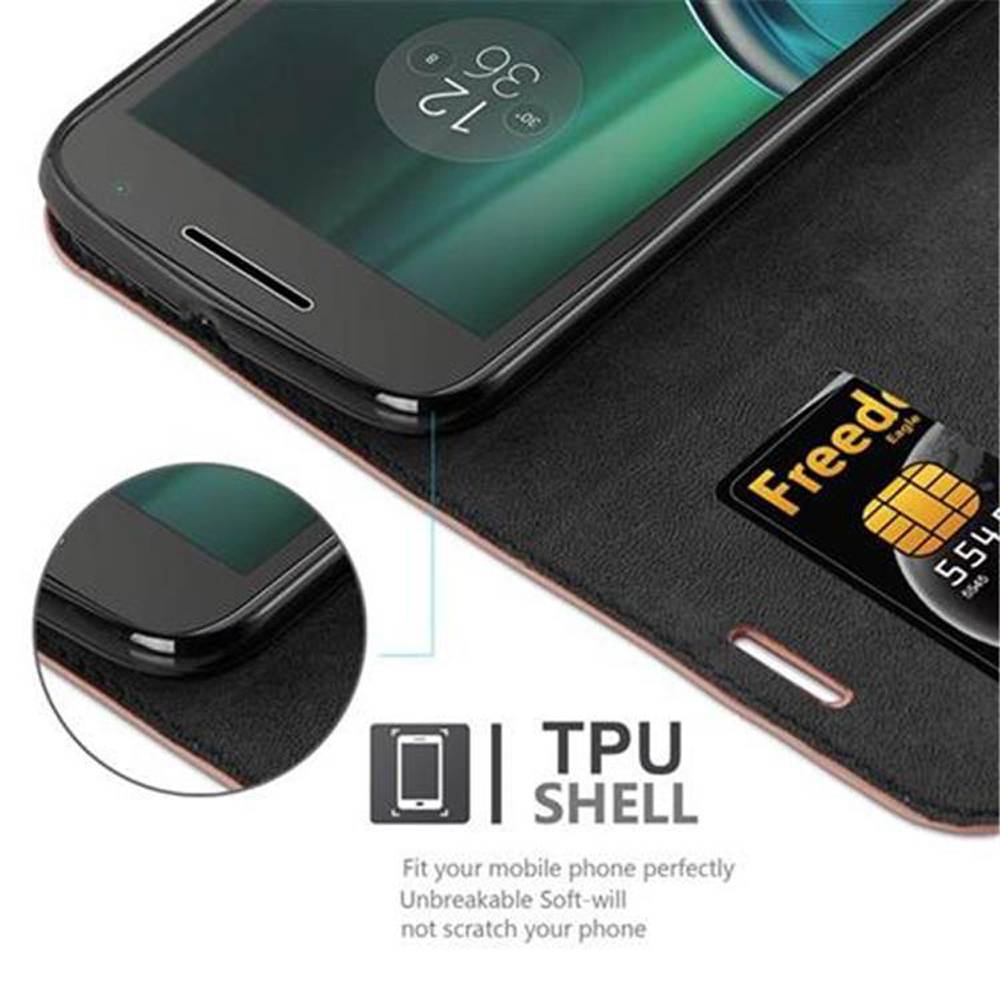 Cadorabo Hülle für Motorola MOTO G4 / G4 PLUS Schutz Hülle in Braun Handyhülle Etui Case Cover Magnetverschluss