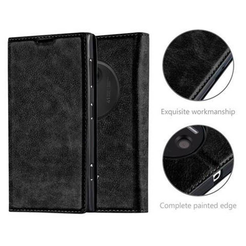 Cadorabo Hülle für Nokia Lumia 1020 Schutz Hülle in Schwarz Handyhülle Etui Case Cover Magnetverschluss