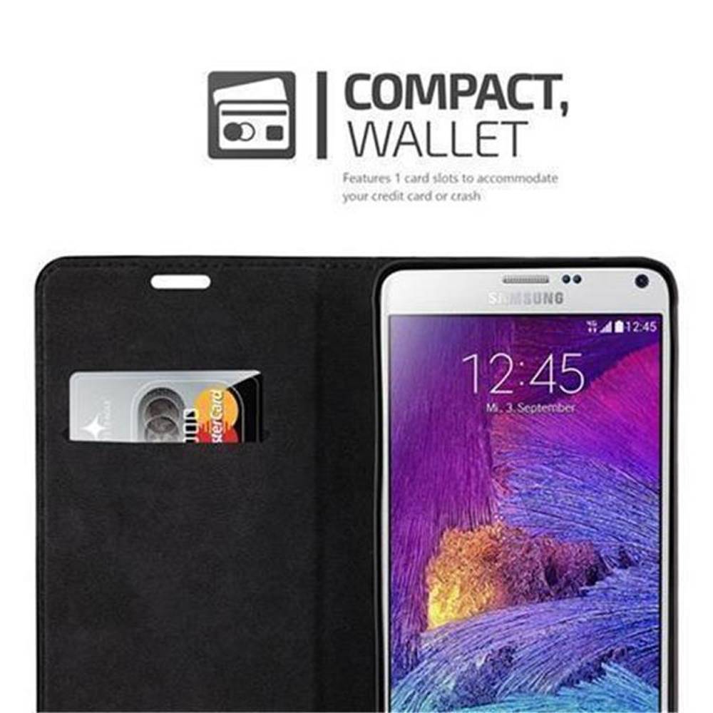 Cadorabo Hülle für Samsung Galaxy NOTE 4 Schutz Hülle in Braun Handyhülle Etui Case Cover Magnetverschluss