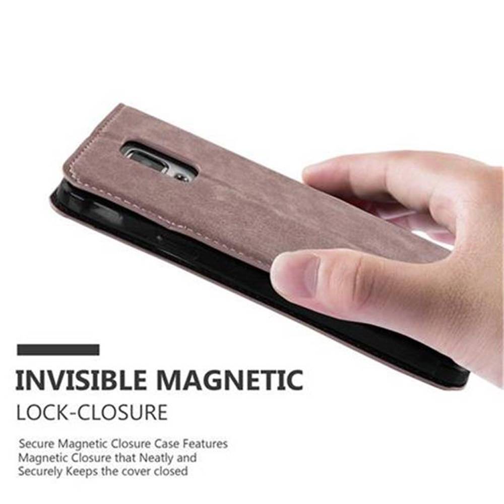 Cadorabo Hülle für Samsung Galaxy NOTE 4 Schutz Hülle in Braun Handyhülle Etui Case Cover Magnetverschluss