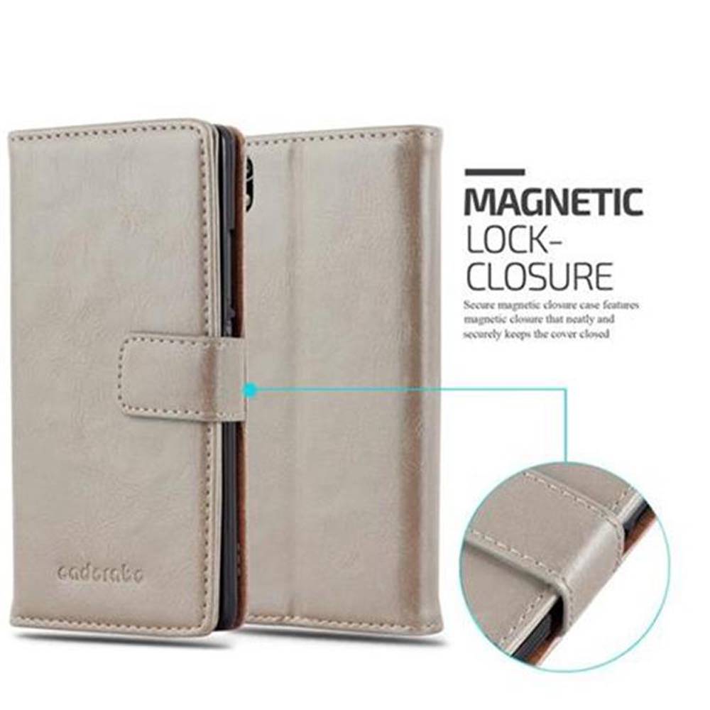 Cadorabo Hülle für Huawei ASCEND P7 Schutzhülle in Braun Handyhülle Book Tasche Case Etui Luxury