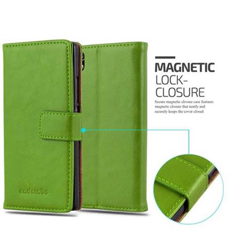 Cadorabo Hülle für Huawei ASCEND P7 Schutzhülle in Grün Handyhülle Book Tasche Case Etui Luxury