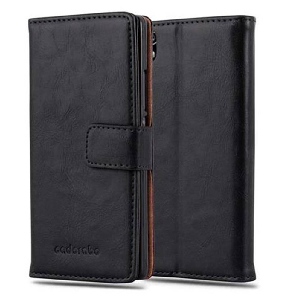 Cadorabo Hülle für Huawei ASCEND P7 Schutzhülle in Schwarz Handyhülle Book Tasche Case Etui Luxury