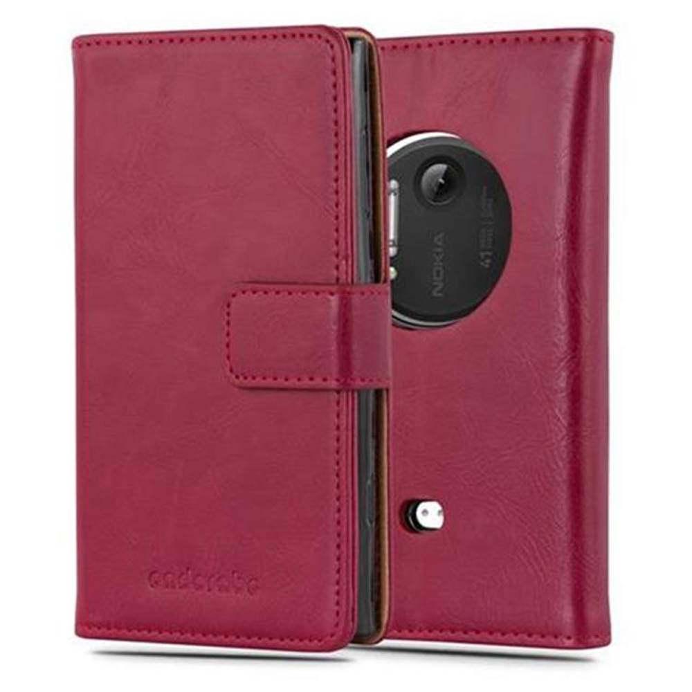 Cadorabo Hülle für Nokia Lumia 1020 Schutzhülle in Rot Handyhülle Book Tasche Case Etui Luxury