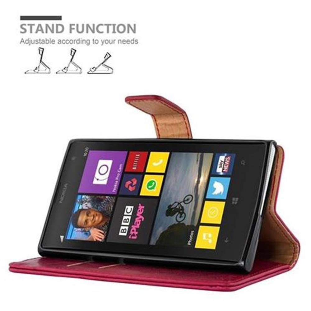 Cadorabo Hülle für Nokia Lumia 1020 Schutzhülle in Rot Handyhülle Book Tasche Case Etui Luxury