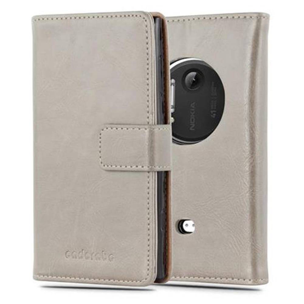 Cadorabo Hülle für Nokia Lumia 1020 Schutzhülle in Braun Handyhülle Book Tasche Case Etui Luxury