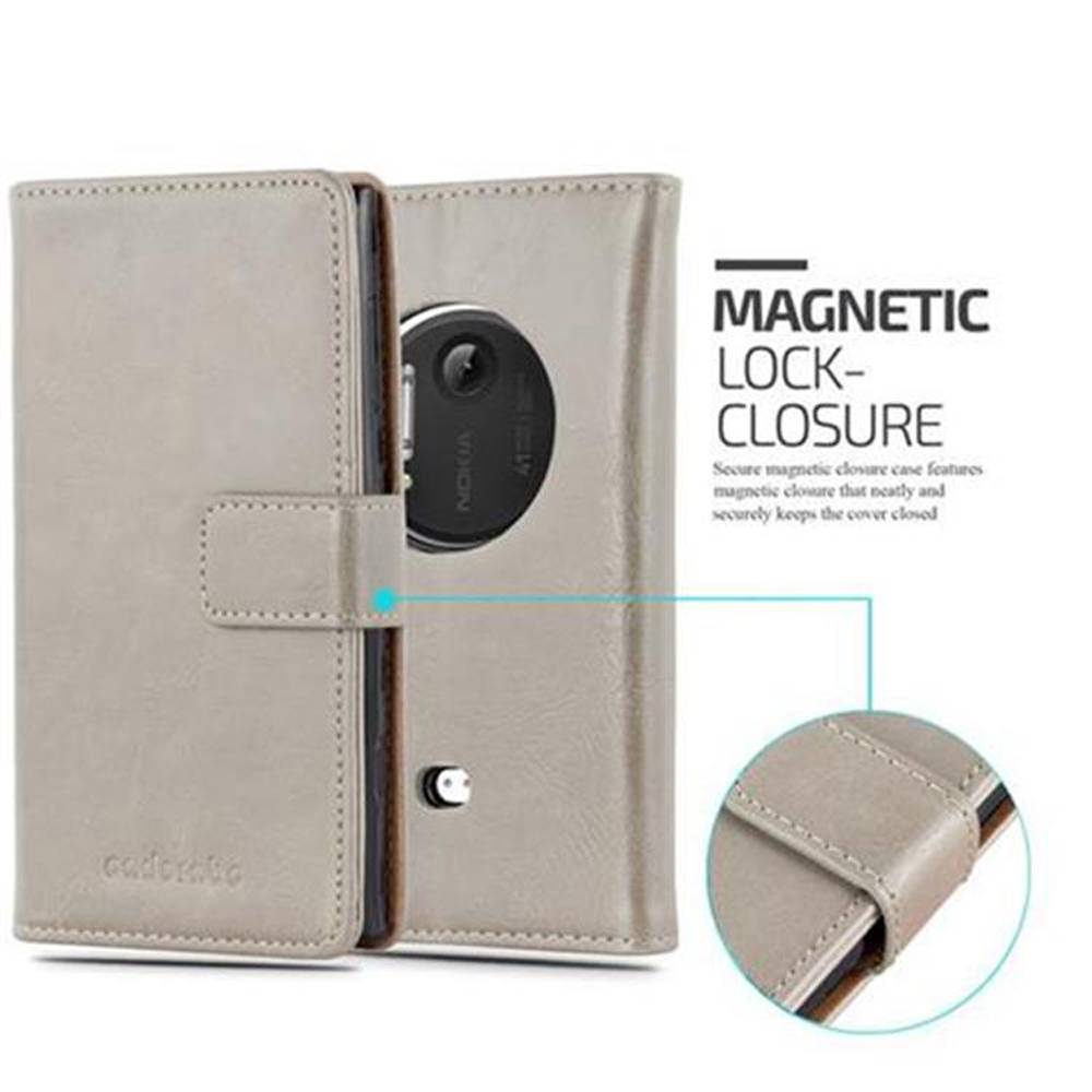 Cadorabo Hülle für Nokia Lumia 1020 Schutzhülle in Braun Handyhülle Book Tasche Case Etui Luxury