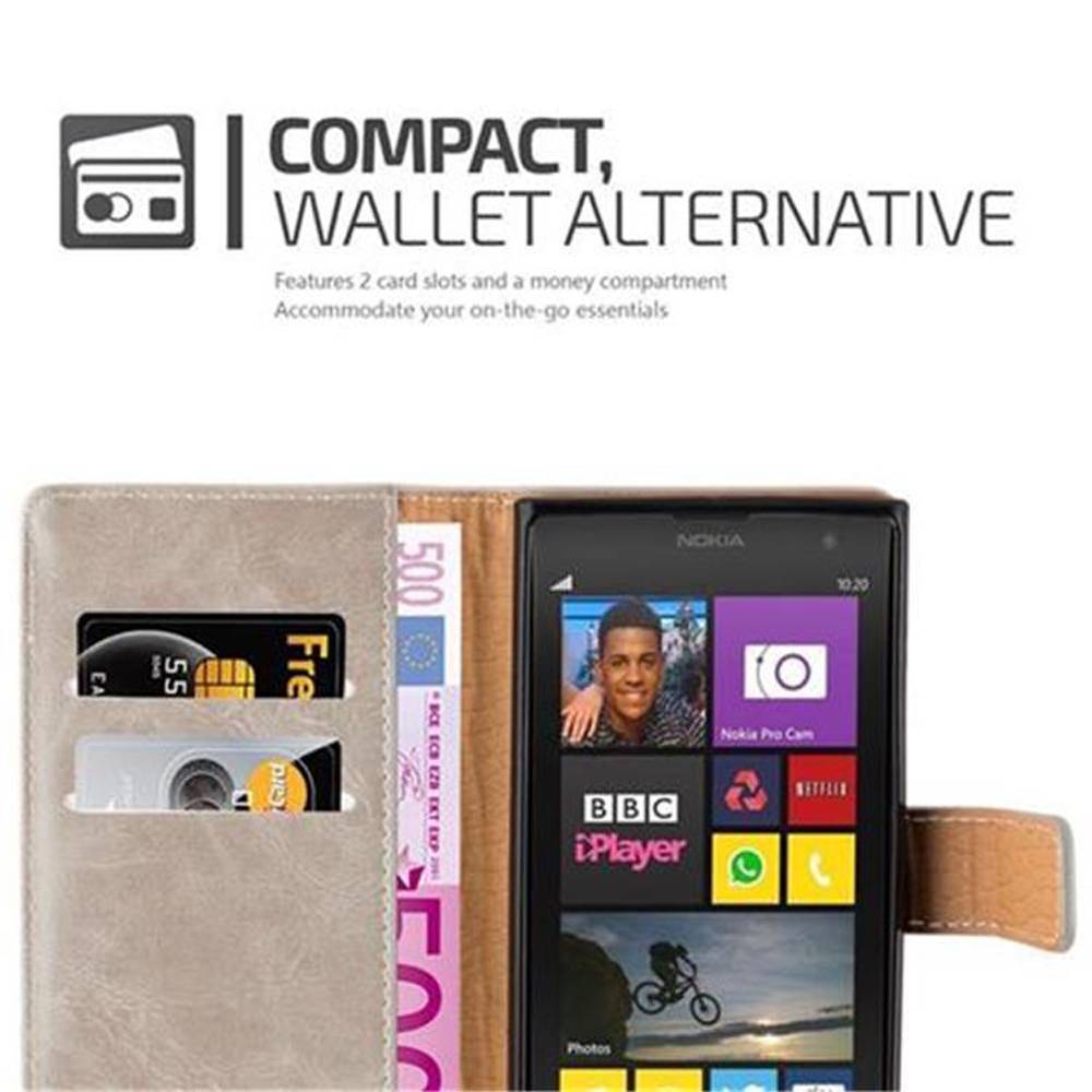Cadorabo Hülle für Nokia Lumia 1020 Schutzhülle in Braun Handyhülle Book Tasche Case Etui Luxury