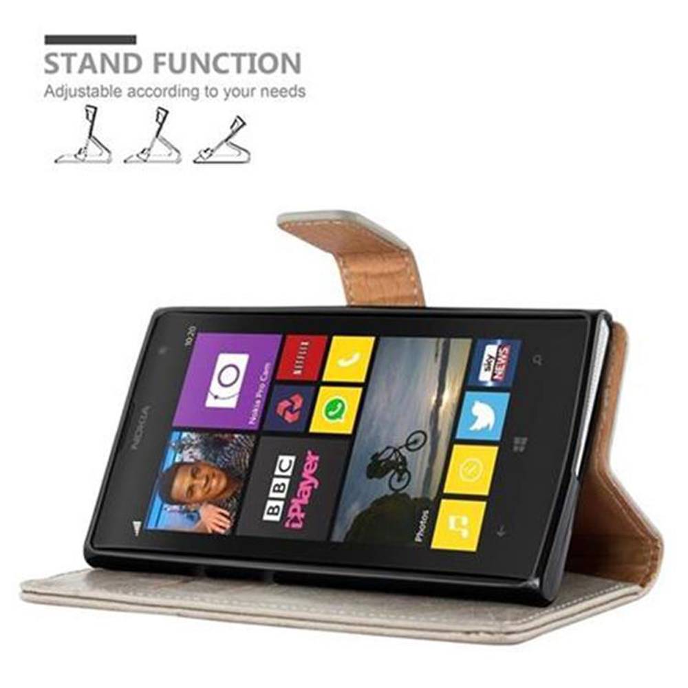 Cadorabo Hülle für Nokia Lumia 1020 Schutzhülle in Braun Handyhülle Book Tasche Case Etui Luxury