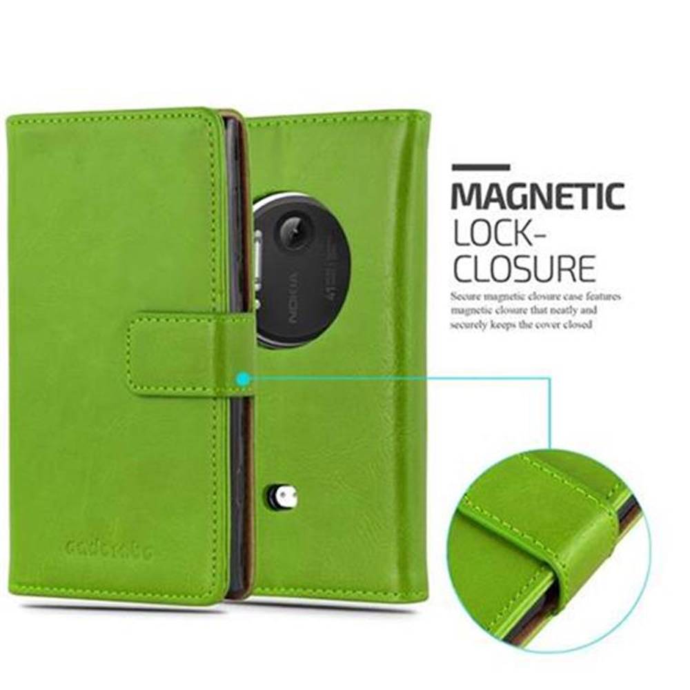 Cadorabo Hülle für Nokia Lumia 1020 Schutzhülle in Grün Handyhülle Book Tasche Case Etui Luxury