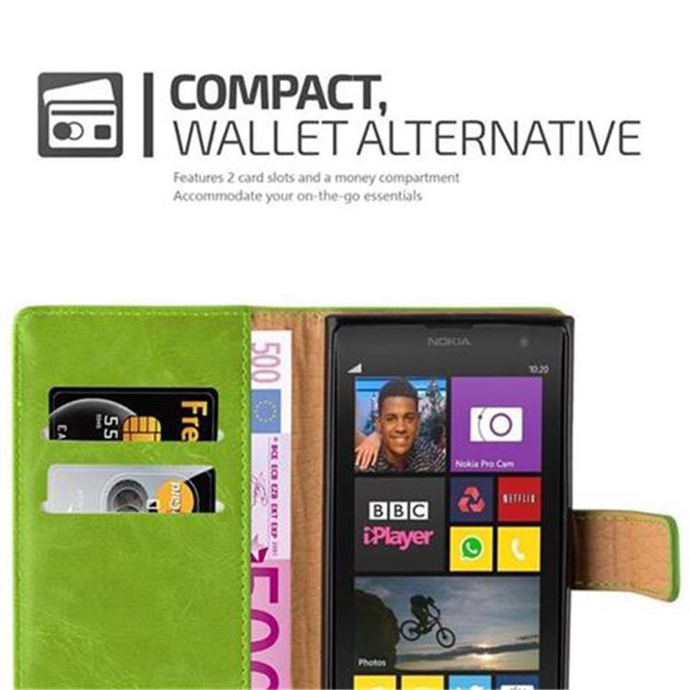 Cadorabo Hülle für Nokia Lumia 1020 Schutzhülle in Grün Handyhülle Book Tasche Case Etui Luxury