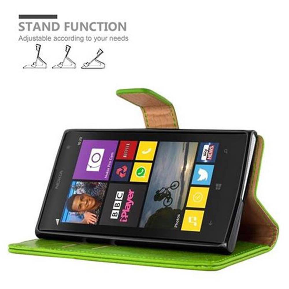 Cadorabo Hülle für Nokia Lumia 1020 Schutzhülle in Grün Handyhülle Book Tasche Case Etui Luxury