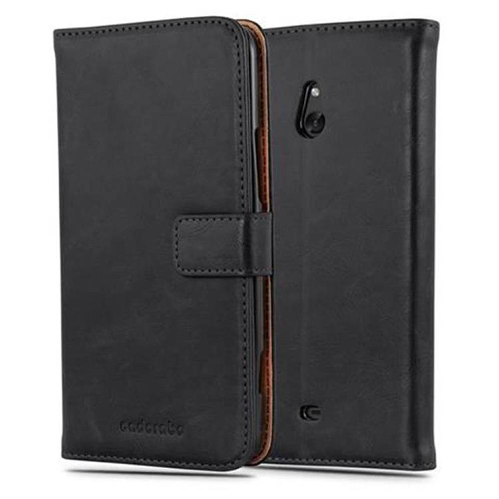 Cadorabo Hülle für Nokia Lumia 1320 Schutzhülle in Schwarz Handyhülle Book Tasche Case Etui Luxury
