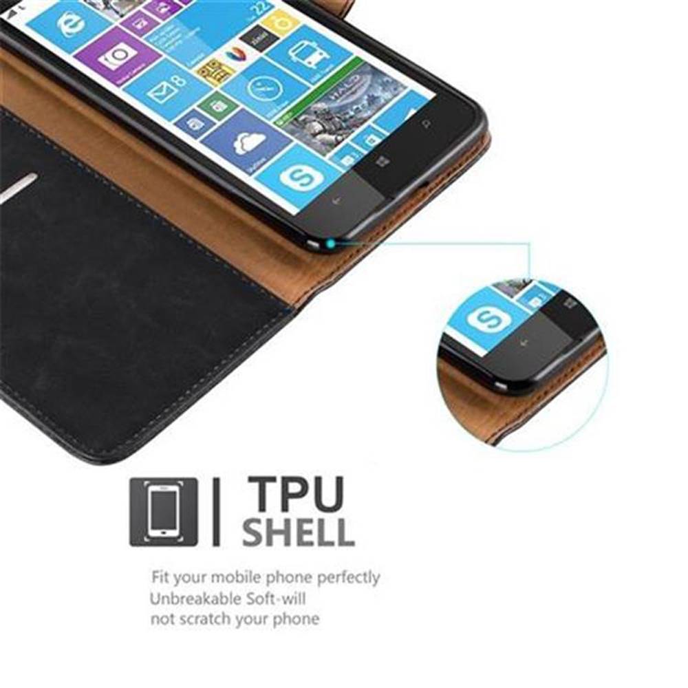 Cadorabo Hülle für Nokia Lumia 1320 Schutzhülle in Schwarz Handyhülle Book Tasche Case Etui Luxury