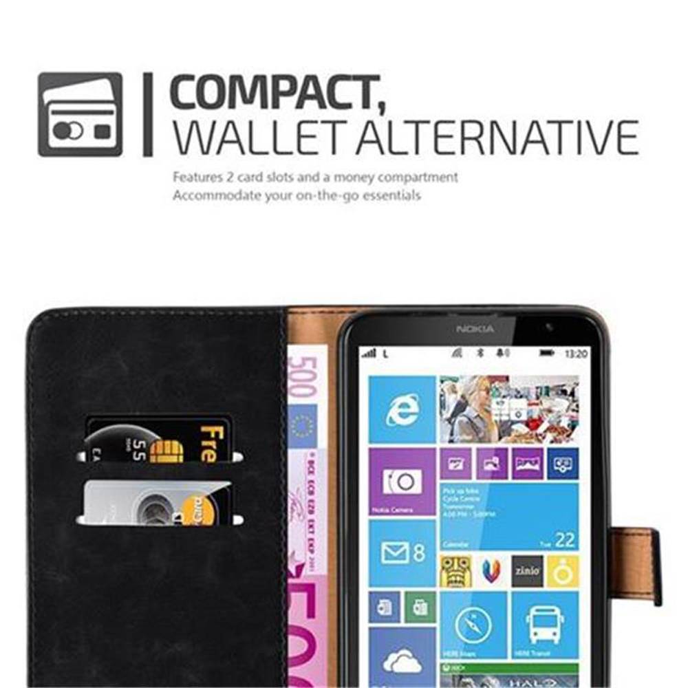 Cadorabo Hülle für Nokia Lumia 1320 Schutzhülle in Schwarz Handyhülle Book Tasche Case Etui Luxury