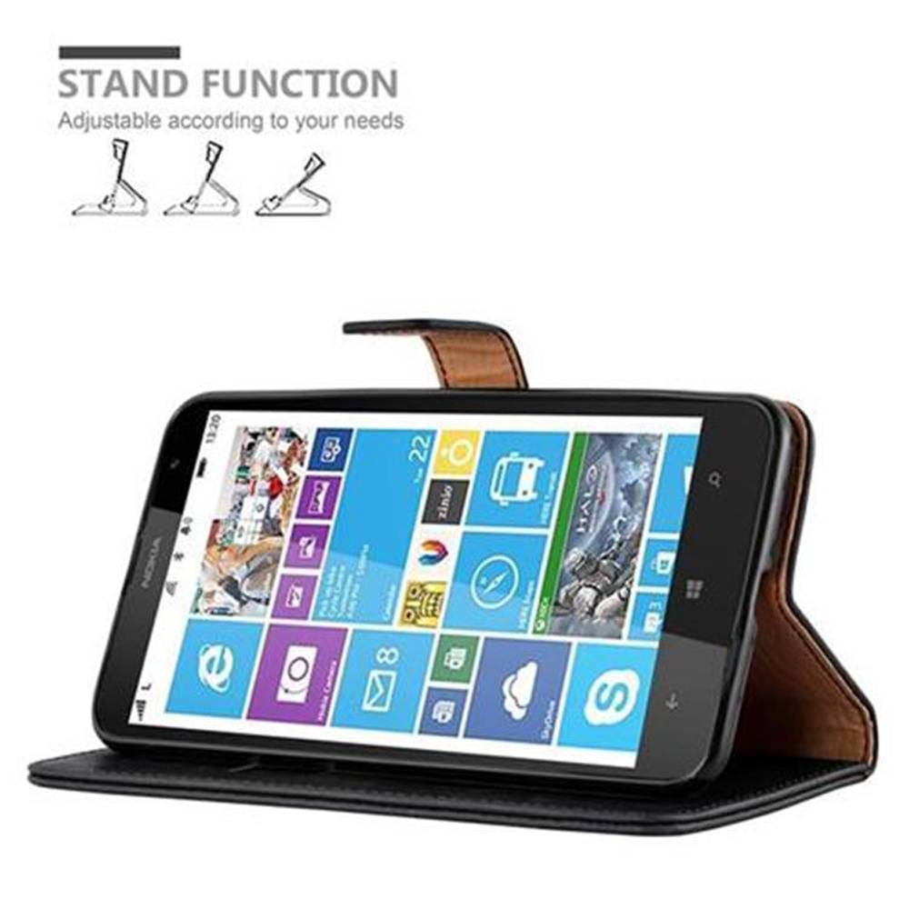 Cadorabo Hülle für Nokia Lumia 1320 Schutzhülle in Schwarz Handyhülle Book Tasche Case Etui Luxury