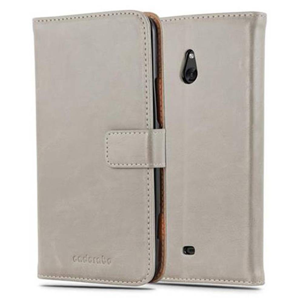 Cadorabo Hülle für Nokia Lumia 1320 Schutzhülle in Braun Handyhülle Book Tasche Case Etui Luxury