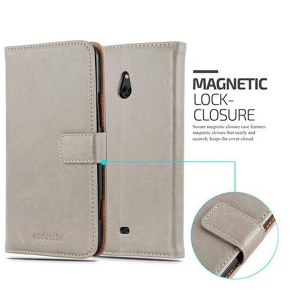 Cadorabo Hülle für Nokia Lumia 1320 Schutzhülle in Braun Handyhülle Book Tasche Case Etui Luxury