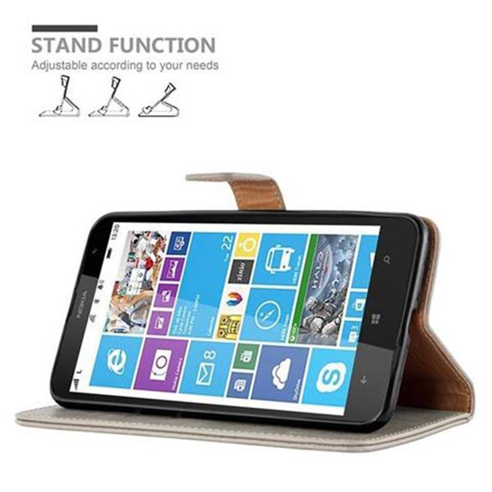 Cadorabo Hülle für Nokia Lumia 1320 Schutzhülle in Braun Handyhülle Book Tasche Case Etui Luxury