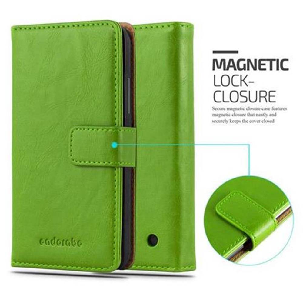 Cadorabo Hülle für Nokia Lumia 640 Schutzhülle in Grün Handyhülle Book Tasche Case Etui Luxury