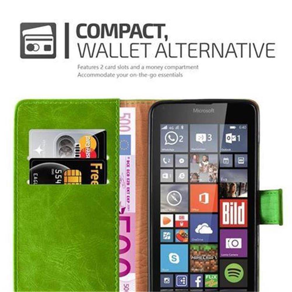 Cadorabo Hülle für Nokia Lumia 640 Schutzhülle in Grün Handyhülle Book Tasche Case Etui Luxury