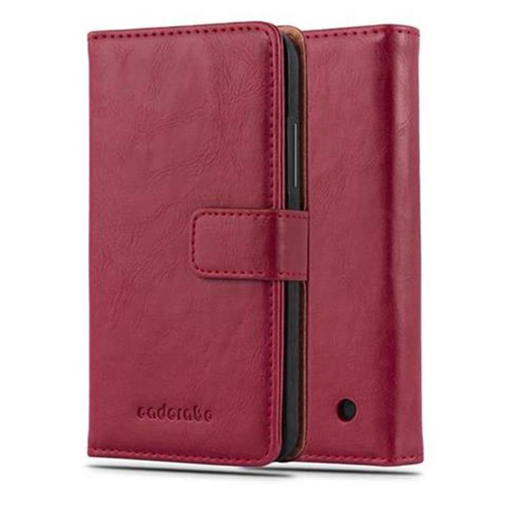 Cadorabo Hülle für Nokia Lumia 640 Schutzhülle in Rot Handyhülle Book Tasche Case Etui Luxury