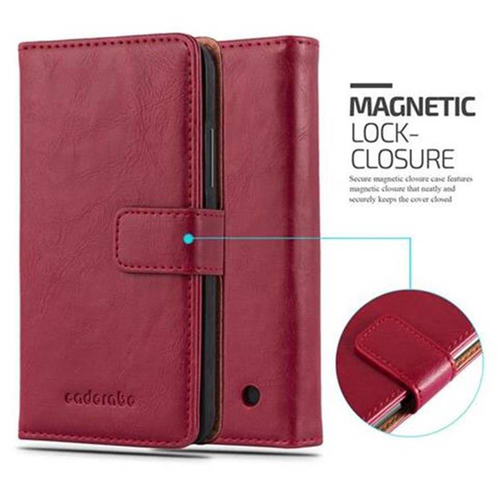 Cadorabo Hülle für Nokia Lumia 640 Schutzhülle in Rot Handyhülle Book Tasche Case Etui Luxury