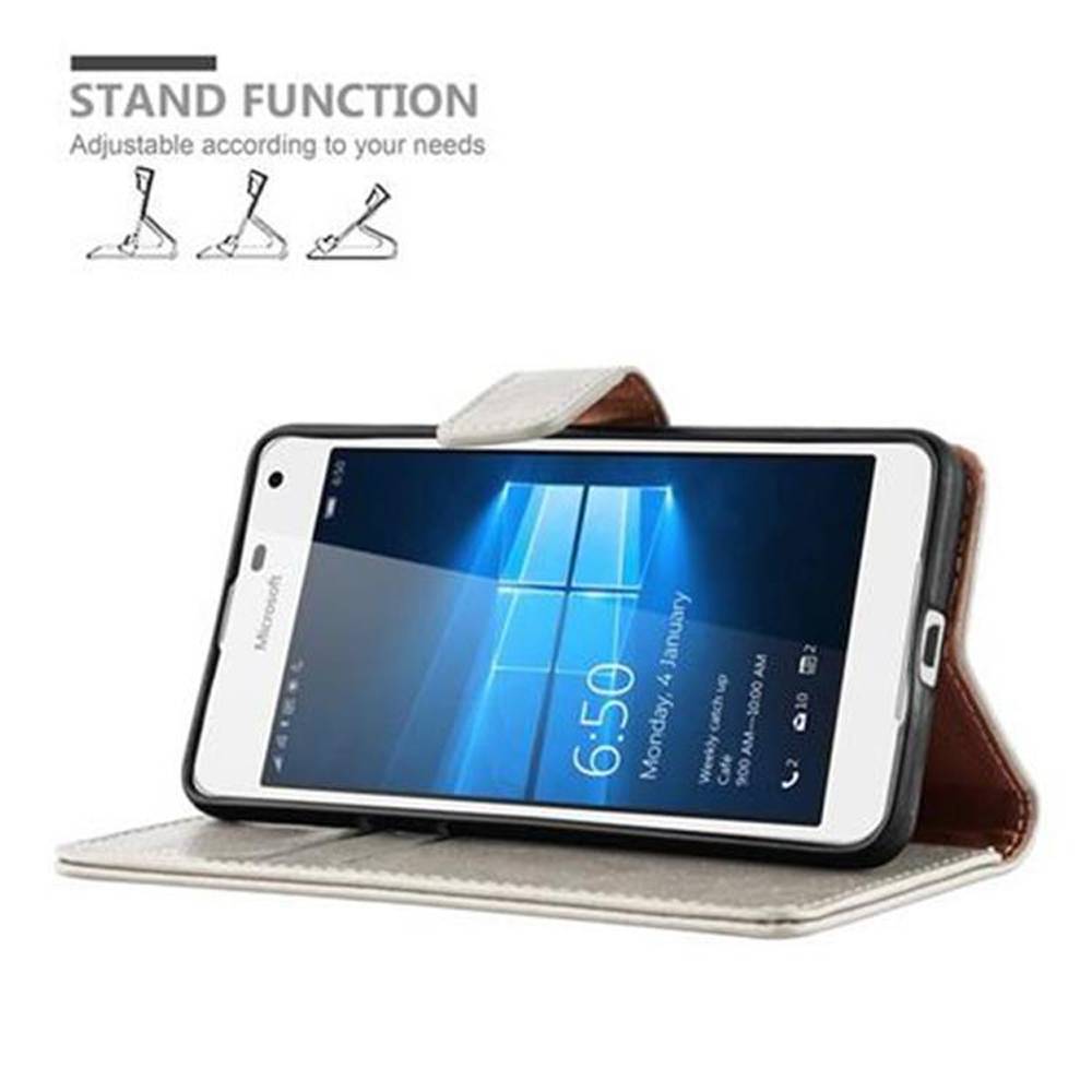 Cadorabo Hülle für Nokia Lumia 650 Schutzhülle in Braun Handyhülle Book Tasche Case Etui Luxury