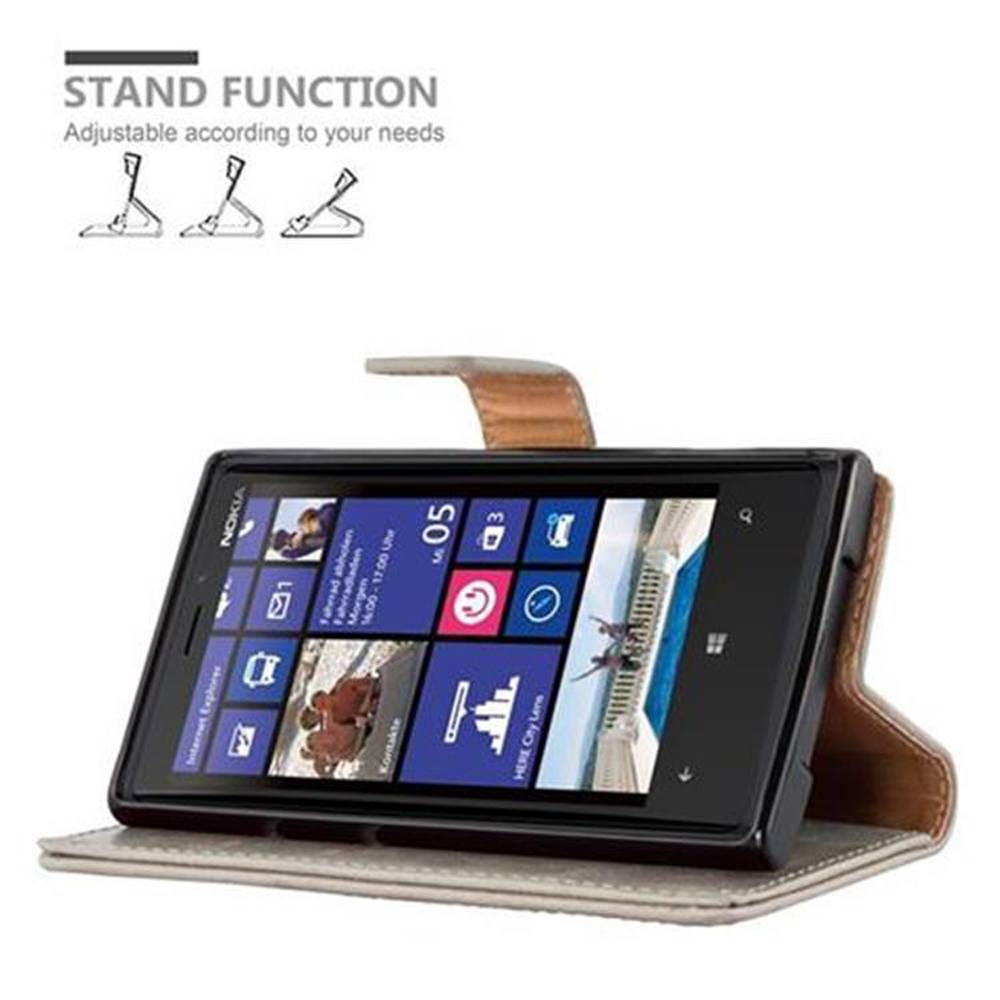 Cadorabo Hülle für Nokia Lumia 920 Schutzhülle in Braun Handyhülle Book Tasche Case Etui Luxury