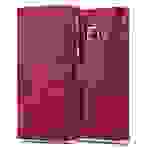 Cadorabo Hülle für Samsung Galaxy J1 2015 Schutzhülle in Rot Handyhülle Book Tasche Case Etui Luxury