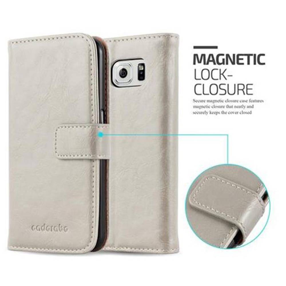 Cadorabo Hülle für Samsung Galaxy S6 Schutzhülle in Braun Handyhülle Book Tasche Case Etui Luxury