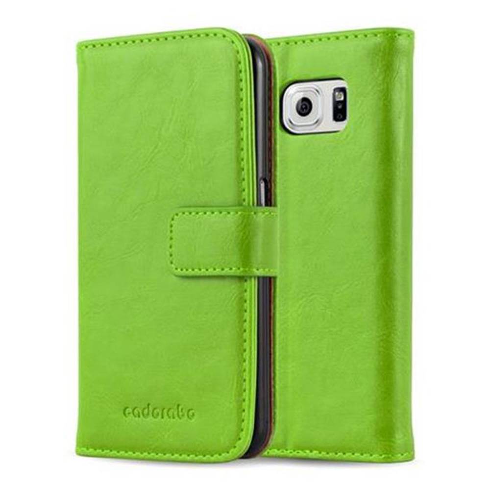 Cadorabo Hülle für Samsung Galaxy S6 Schutzhülle in Grün Handyhülle Book Tasche Case Etui Luxury