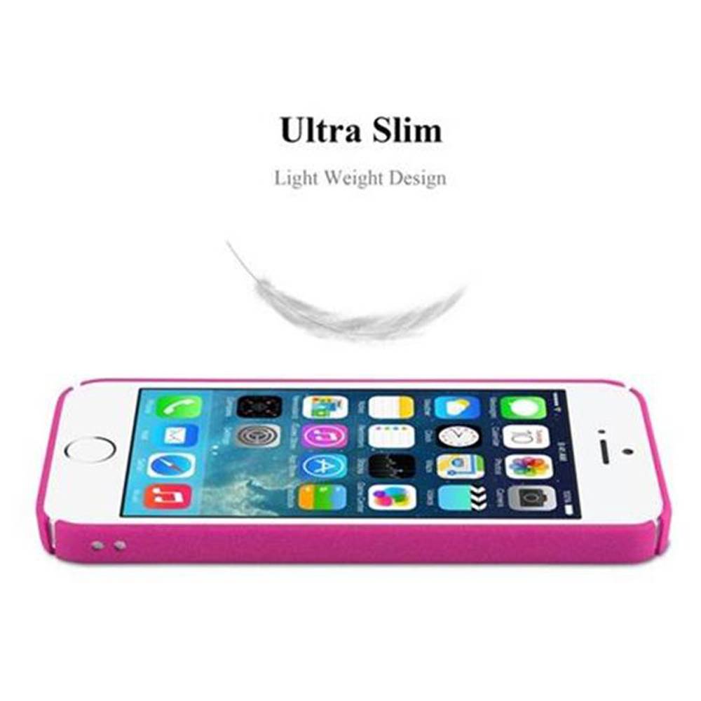Cadorabo Schutzhülle für Apple iPhone 5 / 5S / SE 2016 Hülle in Pink Etui Hard Case Handyhülle Cover