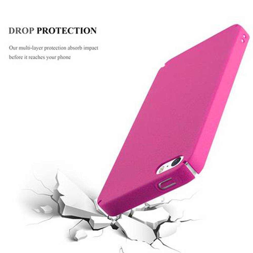Cadorabo Schutzhülle für Apple iPhone 5 / 5S / SE 2016 Hülle in Pink Etui Hard Case Handyhülle Cover