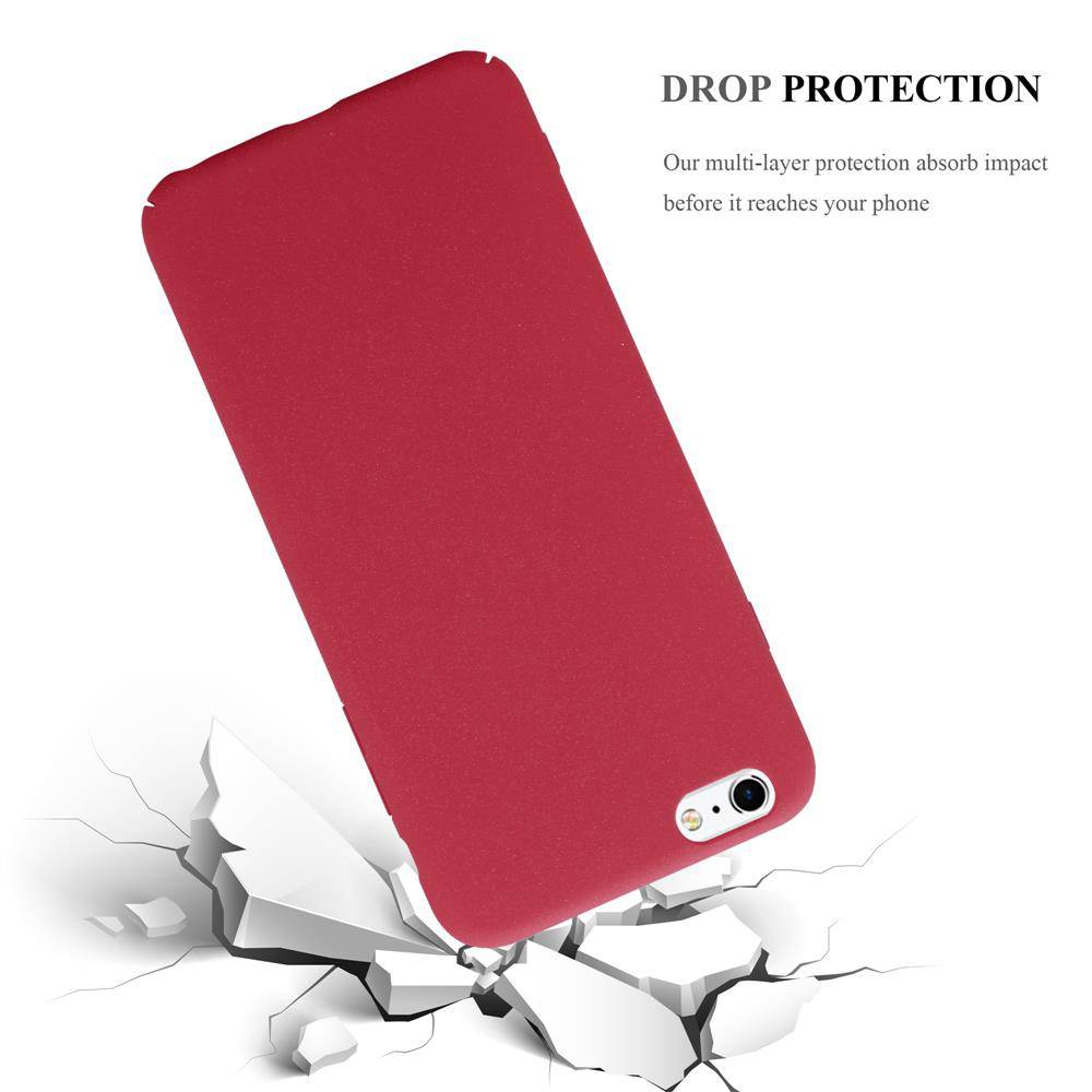Cadorabo Schutzhülle für Apple iPhone 6 PLUS / 6S PLUS Hülle in Rot Etui Hard Case Handyhülle Cover