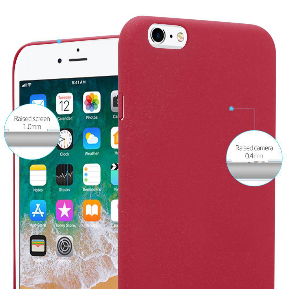 Cadorabo Schutzhülle für Apple iPhone 6 PLUS / 6S PLUS Hülle in Rot Etui Hard Case Handyhülle Cover