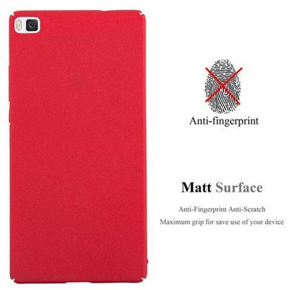 Cadorabo Schutzhülle für Huawei P8 Hülle in Rot Etui Hard Case Handyhülle Cover