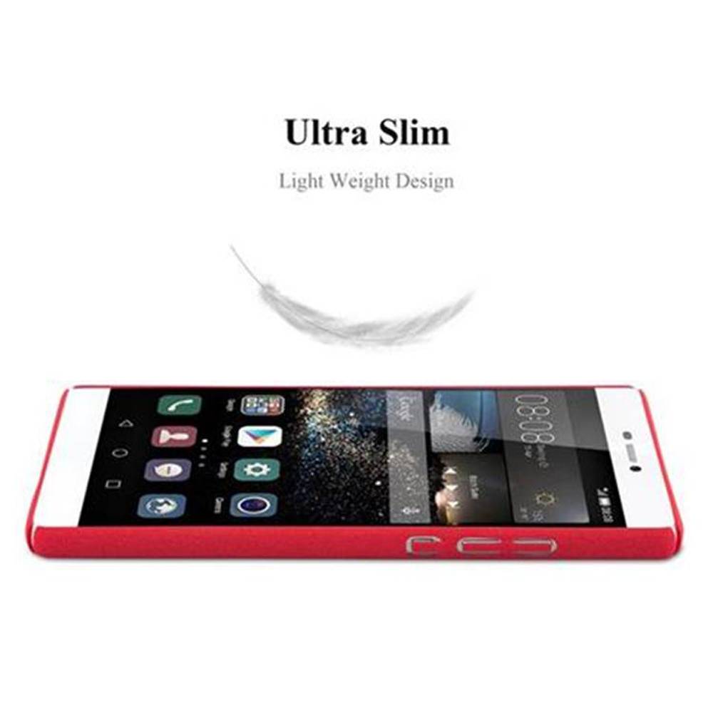 Cadorabo Schutzhülle für Huawei P8 Hülle in Rot Etui Hard Case Handyhülle Cover