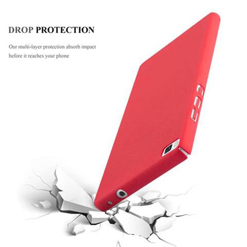 Cadorabo Schutzhülle für Huawei P8 Hülle in Rot Etui Hard Case Handyhülle Cover