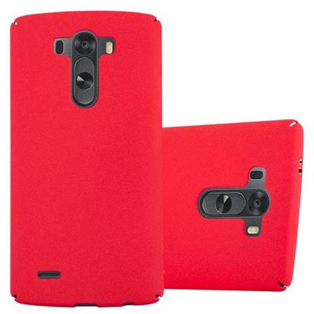 Cadorabo Schutzhülle für LG G3 Hülle in Rot Etui Hard Case Handyhülle Cover