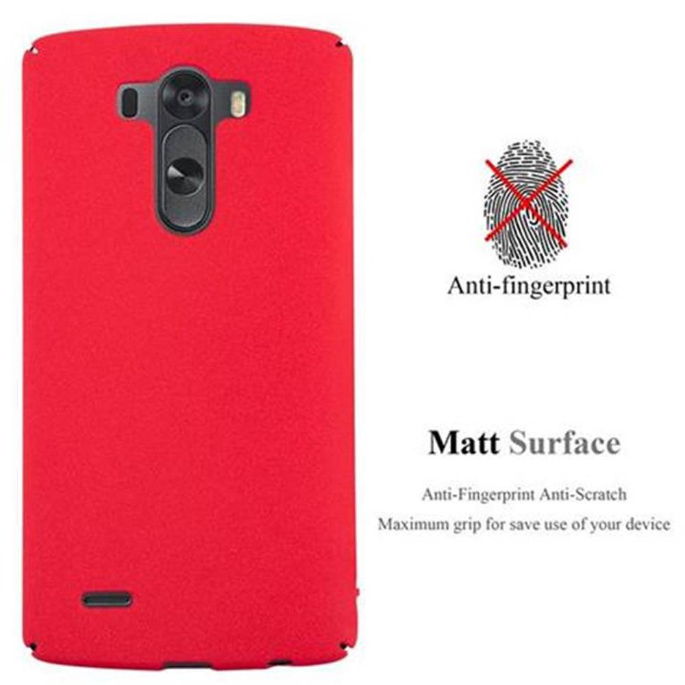 Cadorabo Schutzhülle für LG G3 Hülle in Rot Etui Hard Case Handyhülle Cover