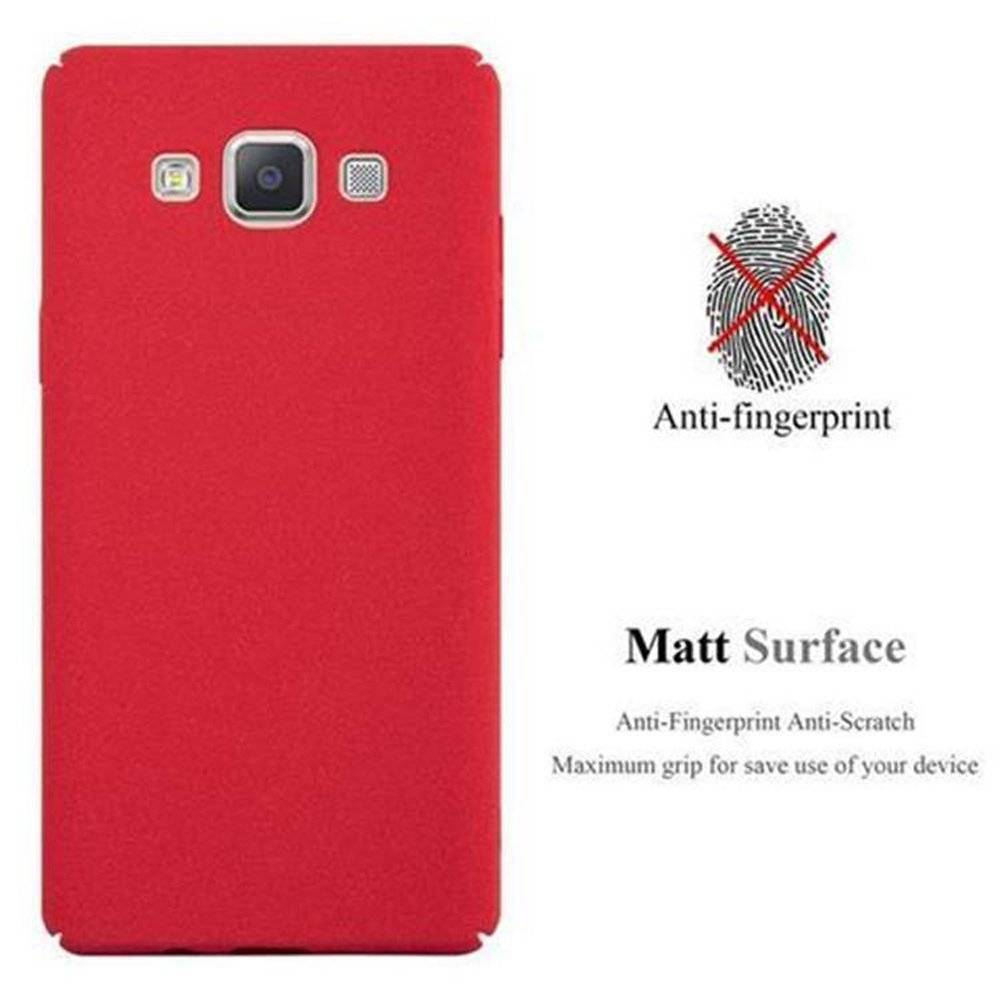 Cadorabo Hülle für Samsung Galaxy A5 2015 Hülle in FROSTY ROT - Hardcase Handyhülle aus Plastik gegen Kratzer und Stöße - Schutzhülle Bumper Ul