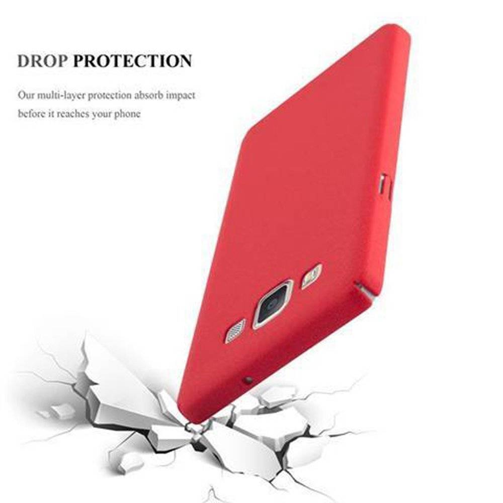 Cadorabo Hülle für Samsung Galaxy A5 2015 Hülle in FROSTY ROT - Hardcase Handyhülle aus Plastik gegen Kratzer und Stöße - Schutzhülle Bumper Ul