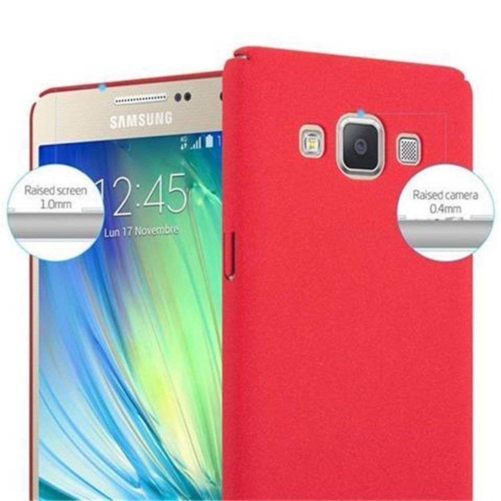 Cadorabo Hülle für Samsung Galaxy A5 2015 Hülle in FROSTY ROT - Hardcase Handyhülle aus Plastik gegen Kratzer und Stöße - Schutzhülle Bumper Ul