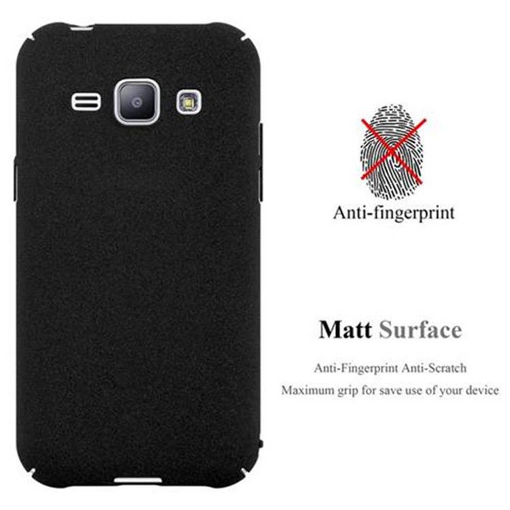 Cadorabo Schutzhülle für Samsung Galaxy J1 2015 Hülle in Schwarz Etui Hard Case Handyhülle Cover