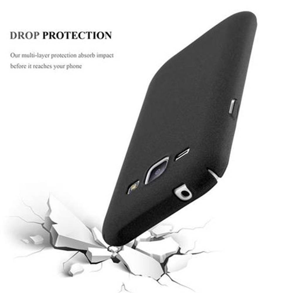 Cadorabo Schutzhülle für Samsung Galaxy J1 2015 Hülle in Schwarz Etui Hard Case Handyhülle Cover