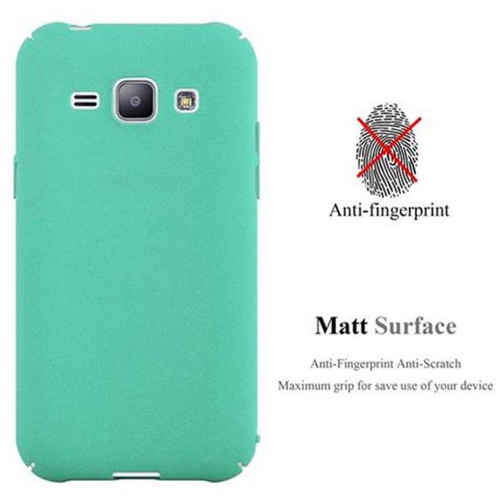 Cadorabo Schutzhülle für Samsung Galaxy J1 2015 Hülle in Grün Etui Hard Case Handyhülle Cover