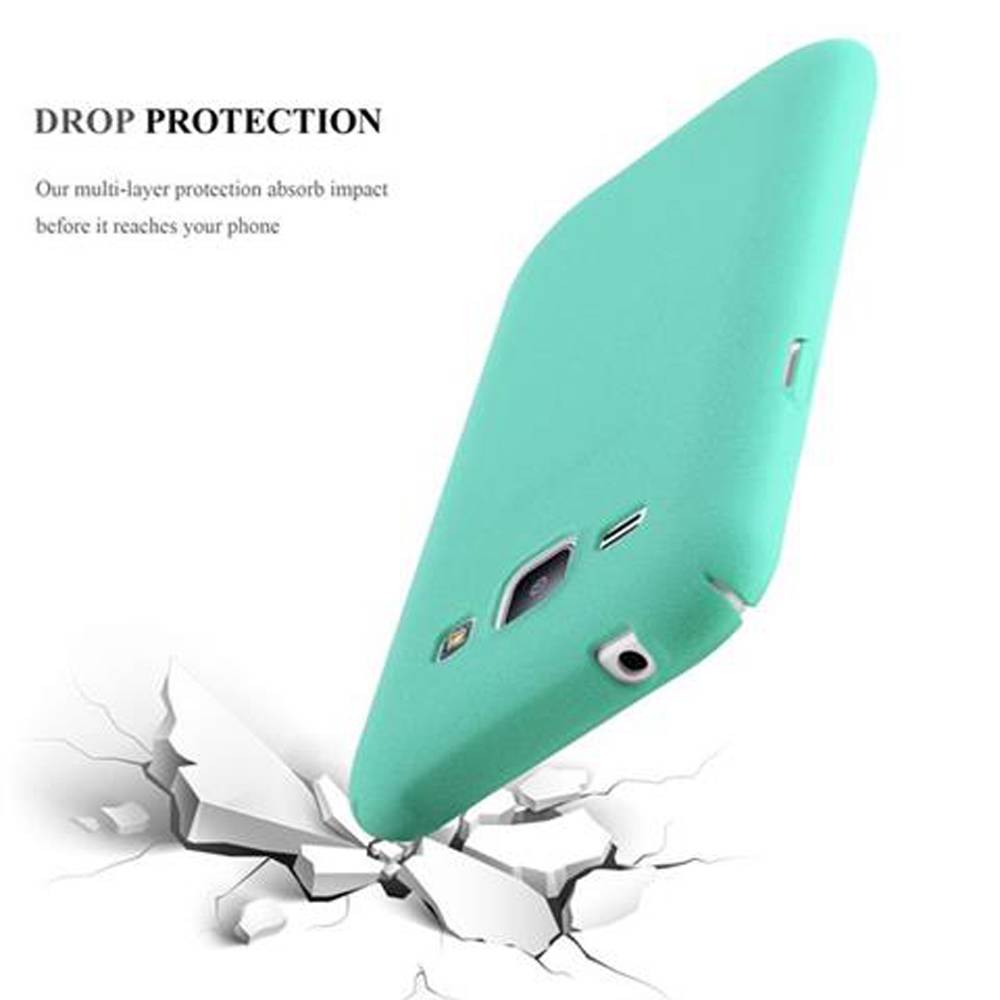 Cadorabo Schutzhülle für Samsung Galaxy J1 2015 Hülle in Grün Etui Hard Case Handyhülle Cover
