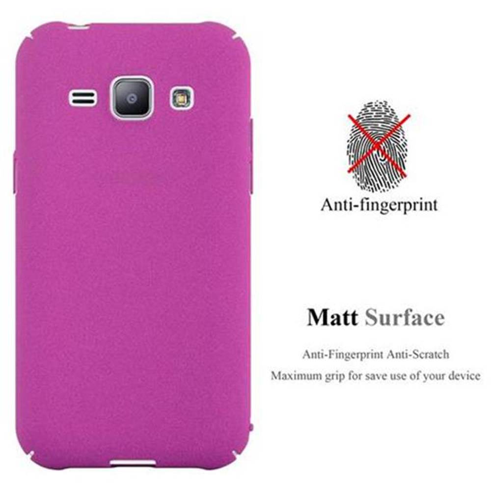 Cadorabo Schutzhülle für Samsung Galaxy J1 2015 Hülle in Pink Etui Hard Case Handyhülle Cover